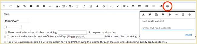 Form element - Labguru ELN