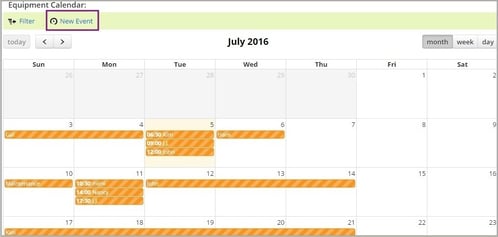 Equipment calendar