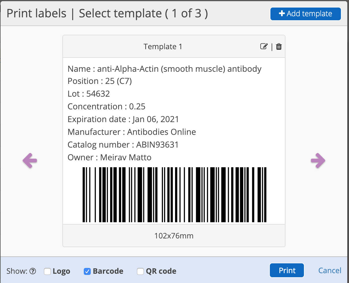 Barcode Labelling with Labguru